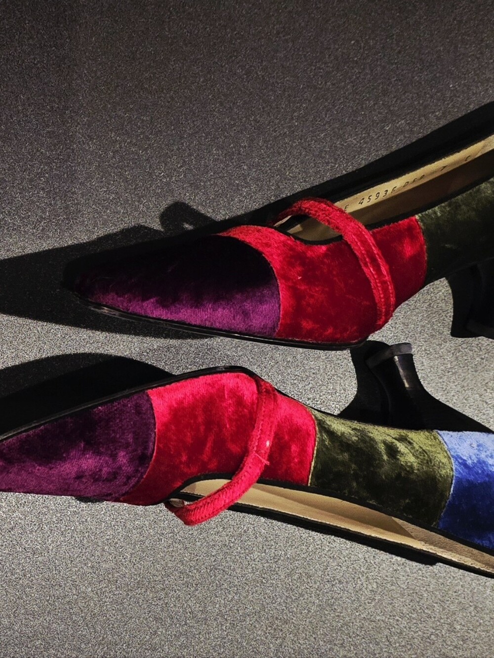 Salvatore Ferragamo Multicolor Velvet Mary Jane Pumps - Picture 4 of 7